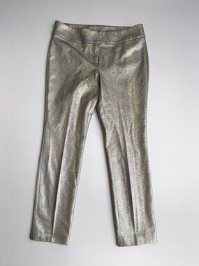 ALFANI Slim Leg Metallic Tummy Control Pants Size 10P NEW NWT
